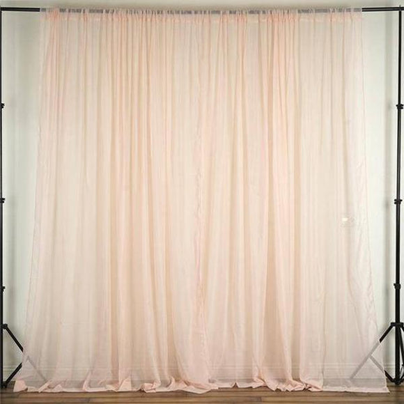 Sheer Chiffon Curtain Panel 58 Inch Wide Window Treatment Blush