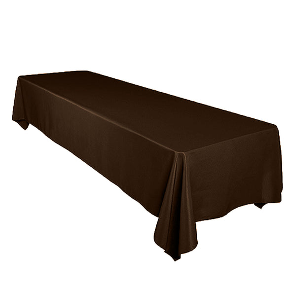 Shiny Satin Solid Tablecloth Brown