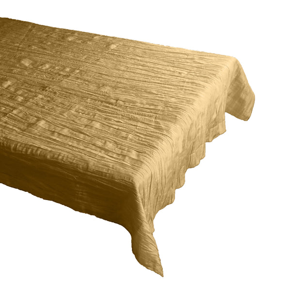 Crinkle Style Crushed Taffeta Tablecloth Gold