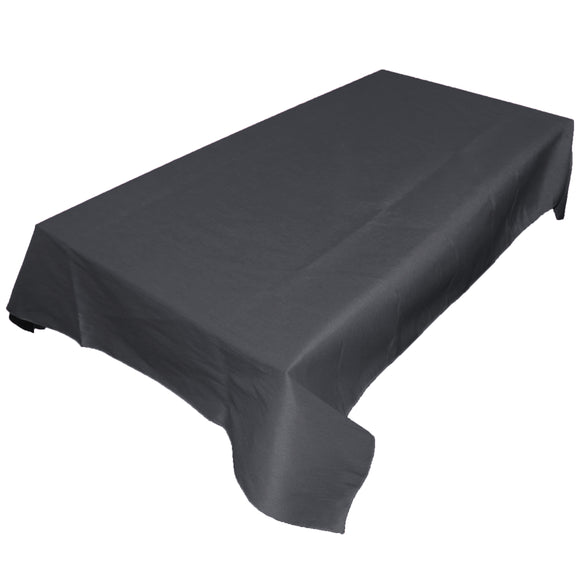 Faux Silk Dupioni Tablecloth Charcoal Grey