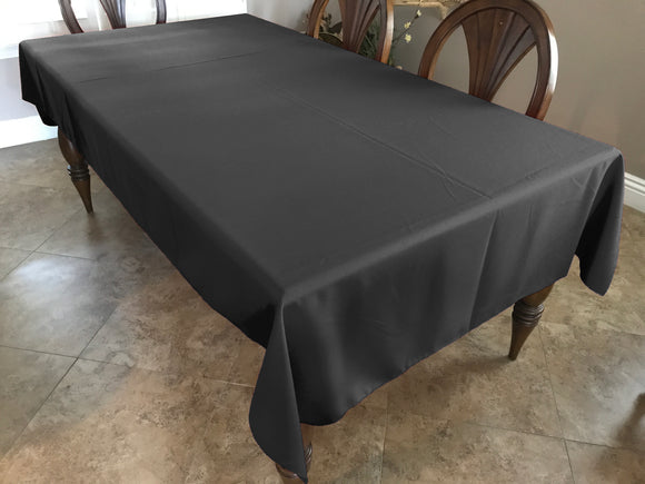 Polyester Poplin Gaberdine Durable Tablecloth Solid Charcoal Grey