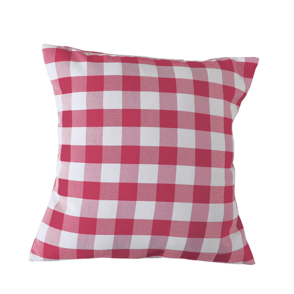 Gingham Checkered Decorative Throw Pillow/Sham Cushion Cover Coral & White