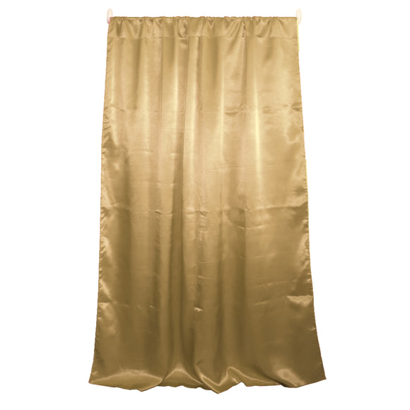 Shiny Satin Solid Single Curtain Panel Drapery 58 Inch Wide Gold