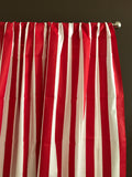 Cotton Curtain Stripe Print 58 Inch Wide / 2 Inch Stripe Red and White