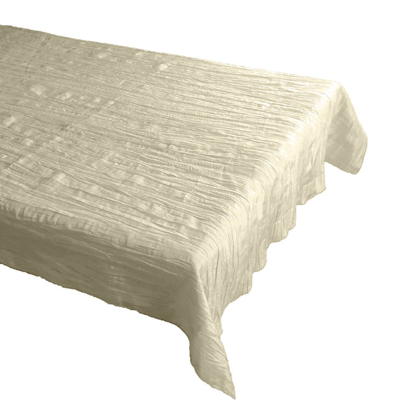 Crinkle Style Crushed Taffeta Tablecloth Ivory