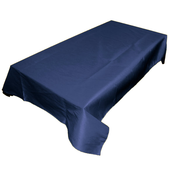 Faux Silk Dupioni Tablecloth Navy