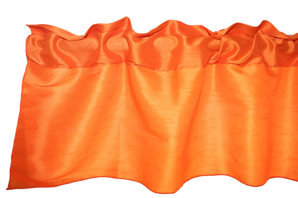 Faux Silk Dupioni Window Valance 56 Inch Wide Orange
