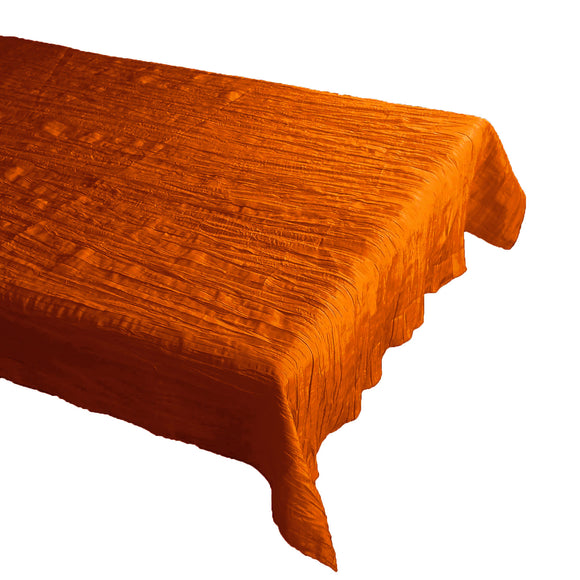 Crinkle Style Crushed Taffeta Tablecloth Orange