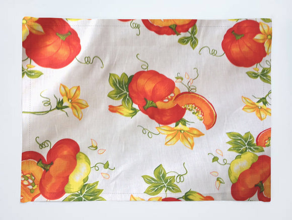 Pumpkins Slices Print Cotton Dinner Table Placemats Holiday Home Decoration 13