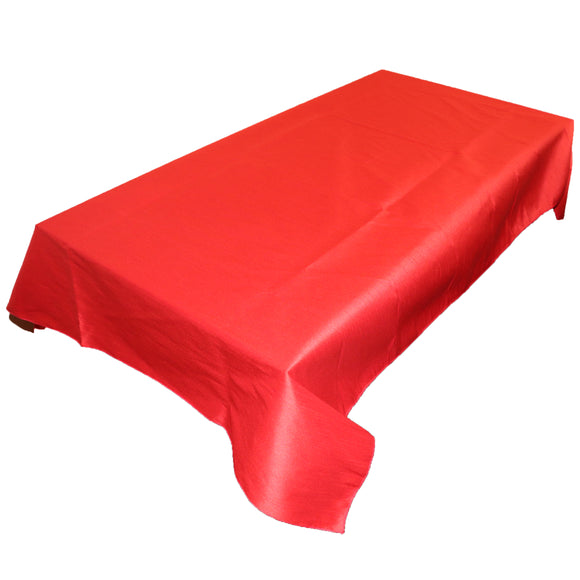 Faux Silk Dupioni Tablecloth Red