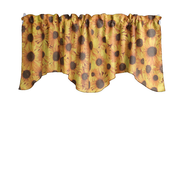Scalloped Valance Cotton Floral Sunflowers Print 58