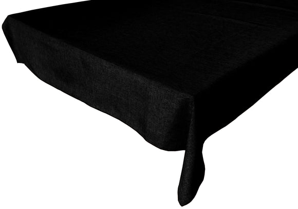 Faux Burlap Solid Tablecloth Black