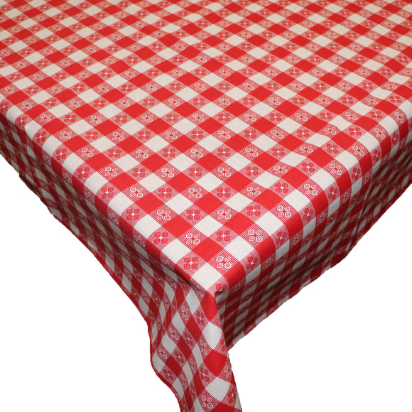 Cotton Tablecloth Checkered Print Tavern Check Red