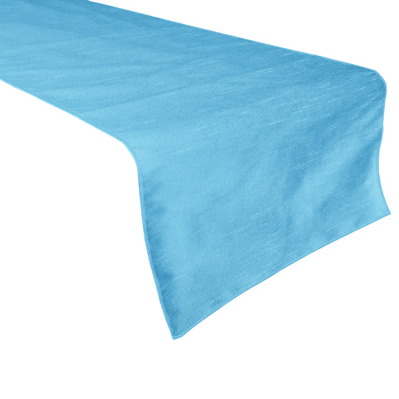 Faux Silk Dupioni Table Runner Turquoise