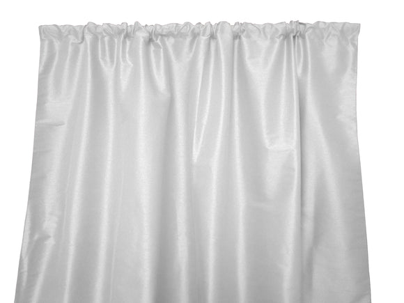 Faux Silk Solid Dupioni Window Curtain 56 Inch Wide White