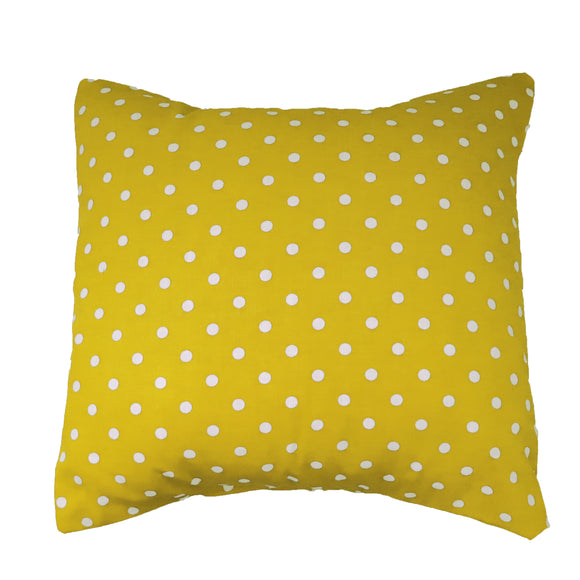 Cotton Small Polka Dots Decorative Throw Pillow/Sham Cushion Cover White on Yellow