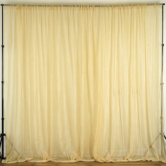 Sheer Chiffon Curtain Panel 58 Inch Wide Window Treatment Yellow