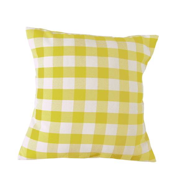 Gingham Checkered Decorative Throw Pillow/Sham Cushion Cover Yellow & White