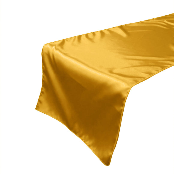 Shiny Satin Table Runner Solid Yellow