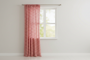 Cotton Curtain Checkered Print 58 Inch Wide Racecar 1 Inch Checkerboard - Red and White