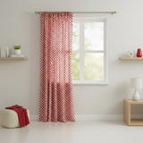 Cotton Curtain Checkered Print 58 Inch Wide Racecar 1 Inch Checkerboard - Red and White