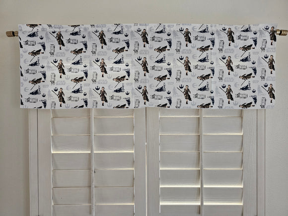 Closeout Jedi Rey White Cotton Window Valance 42