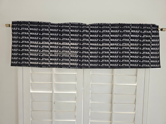 Closeout Star War Black Cotton Window Valance 42