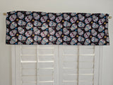 Day of the Dead Sugar Skulls Cotton Window Valance 42" wide / 13" tall