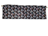 Day of the Dead Sugar Skulls Cotton Window Valance 42" wide / 13" tall