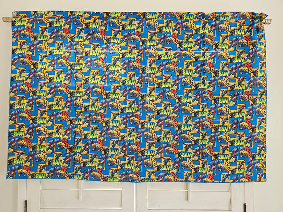Closeout Super Hero Action Comic Cotton Window Valance 42