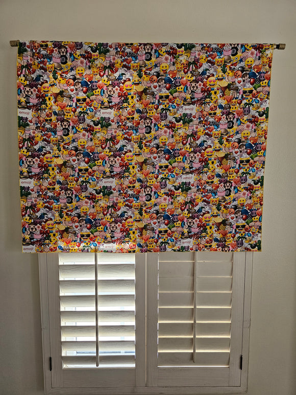 Closeout Emoji Cotton Window Curtain 42