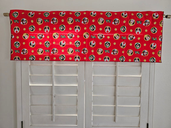 Closeout Superb Mario Red Cotton Window Valance 42