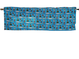 Closeout Superb Mario Blue Cotton Window Valance 42" wide / 14" tall ~ Only 1 Available