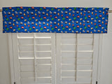 Closeout Cartoon Super Heroes Blue Cotton Window Valance 42" wide / 10" tall ~ Only 1 Available