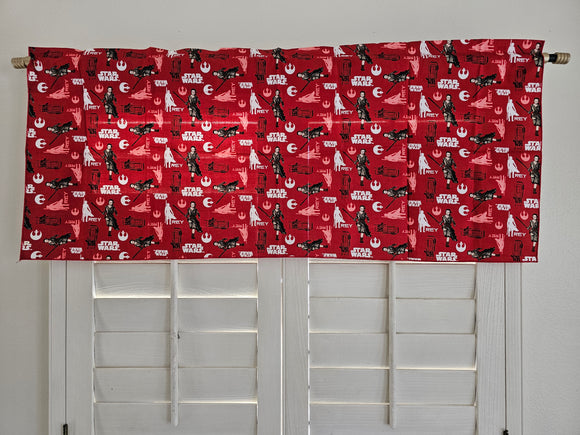 Closeout Jedi Rey Red Cotton Window Valance 42