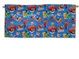 Closeout Comic Super Heroes Blue Cotton Window Valance 42" wide / 20" tall ~ Only 1 Available