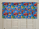 Closeout Comic Super Heroes Blue Cotton Window Valance 42" wide / 20" tall ~ Only 1 Available