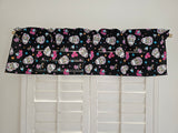 Closeout Day of the Dead Glitter Sugar Skulls Cotton Window Valance 42" wide / 14" tall
