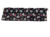 Closeout Day of the Dead Glitter Sugar Skulls Cotton Window Valance 42" wide / 14" tall