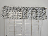 Closeout Paisley Black on Ivory Cotton Window Valance 58" wide / 14" tall ~ Only 1 Available