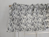 Closeout Paisley Black on Ivory Cotton Window Valance 58" wide / 14" tall ~ Only 1 Available