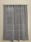 Poplin Hounds Tooth Check Print Polyester Window Curtain 58 Inch Wide Black White