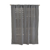 Poplin Hounds Tooth Check Print Polyester Window Curtain 58 Inch Wide Black White