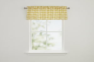 Cotton Gingham Checkered Window Valance 58" Wide - Yellow