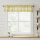 Cotton Gingham Checkered Window Valance 58" Wide - Yellow