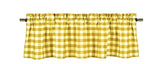 Cotton Gingham Checkered Window Valance 58" Wide - Yellow