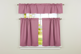 Poplin Solid 3 Piece Window Valance Curtain Set (30 different colors)