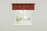 Cotton Window Valance Fruits Print 58 Inch Wide Allover Apples - Black