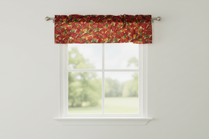 Cotton Window Valance Fruits Print 58 Inch Wide Allover Apples - Beige