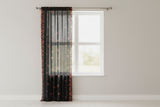 Cotton Curtain Fruits Print 58 Inch Wide Apples and Cherries Border - Black
